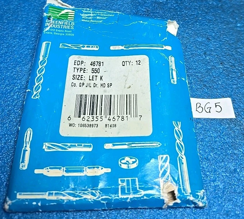 SIZE  LET K   DRILL     12 PCS