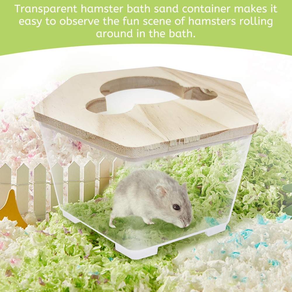 Hamster Sand Bath Box Transparent Gerbil Digging Sand Container Acrylic Small...
