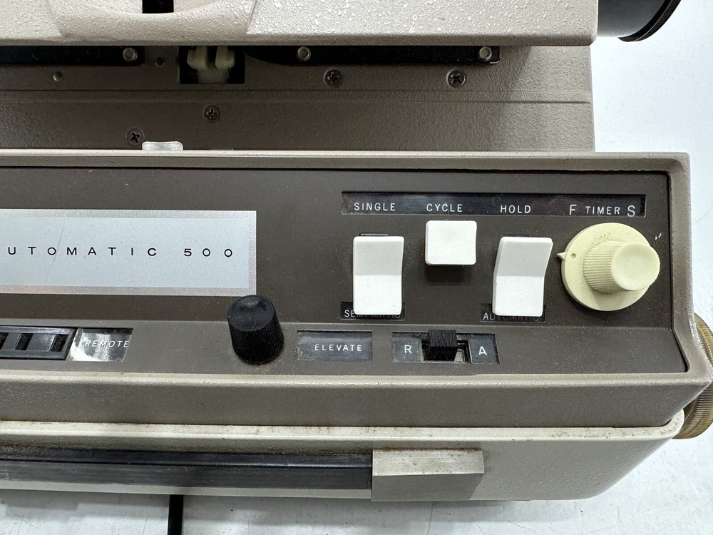 Vintage SEARS Automatic 500 No. 9865 SLIDE PROJECTOR Blower works Untested