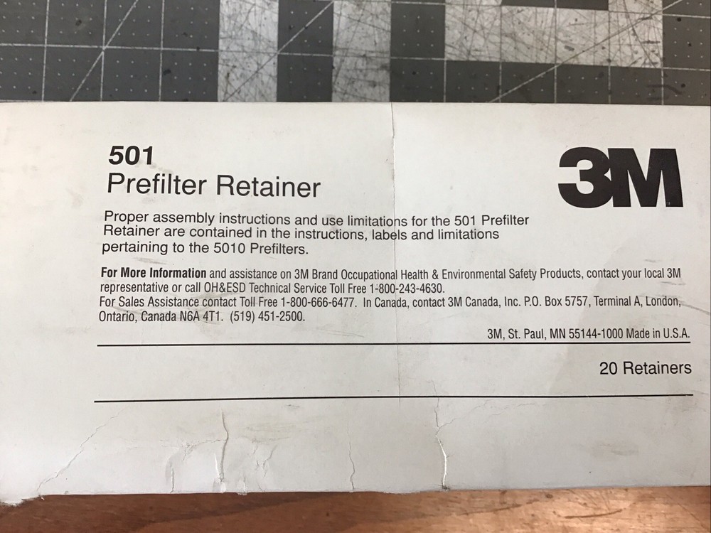 19 EACH 3M 501 FILTER RETAINER New (LW04H)