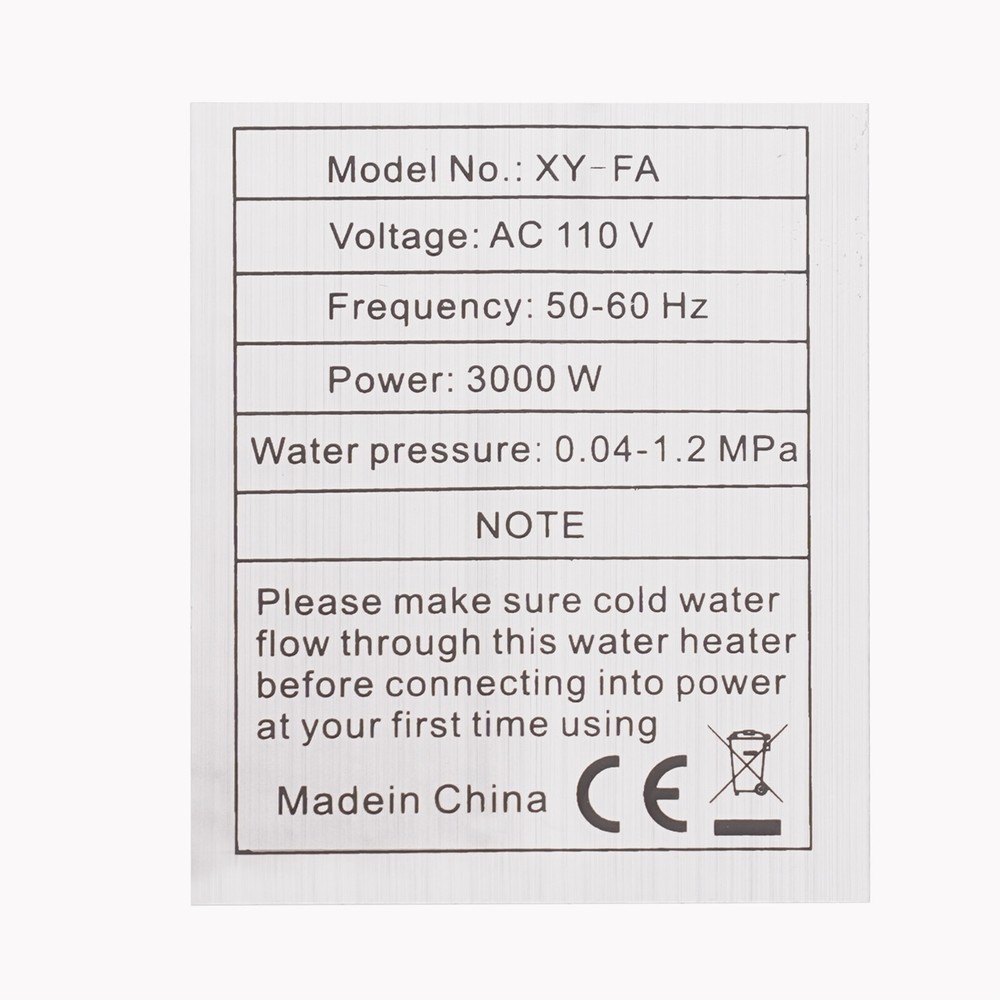 Electric Tankless Water Heater Instant Hot Shower Kitchen Heater 110V 3000WUS