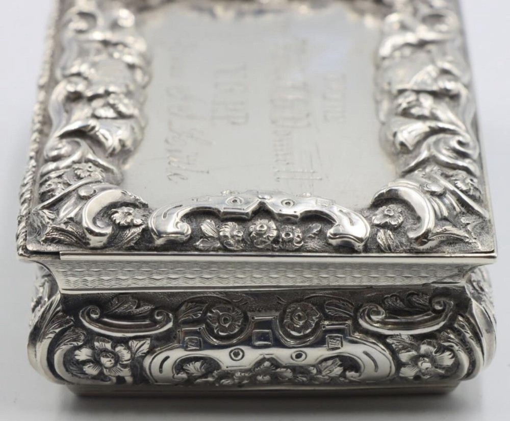 Nathanial Mills Birmingham Sterling Silver Snuff Box