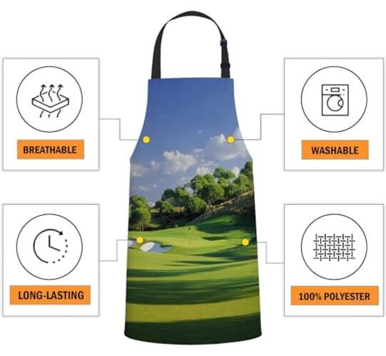 oFloral Apron Unisex Adjustable Bib Apron Cooking Kitchen Chef Golf Course