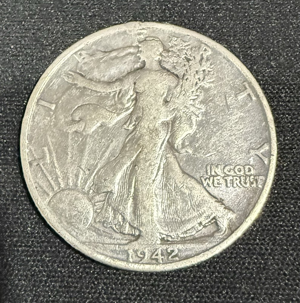 1942 Walking Liberty Half Dollar Error Silver Coin MISSING EAGLE REVERSE Error