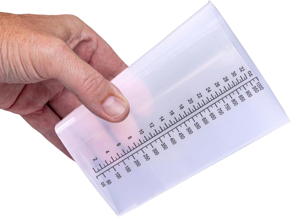 Plastic Graduated Triangular Intake Output Container [5 Pack] 32 Ounce Three-Sid