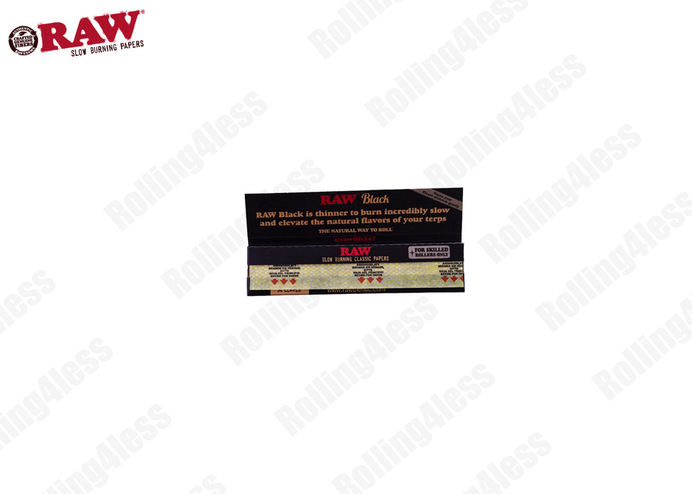 AUTHENTIC Raw Classic Black KINGSIZE SLIM Unrefined Rolling Papers 50 Packs