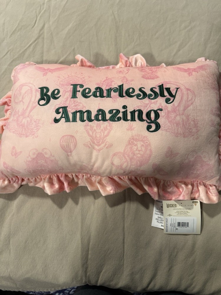 Wicked Be Fearlessly Amazing Amazifiying Pink Rectangular Throw Pillow
