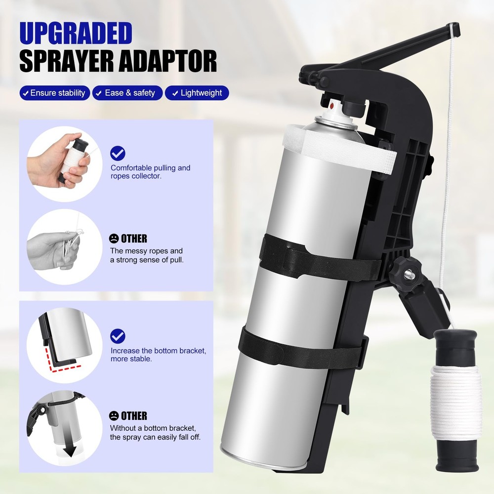 Upgraded Spray Can Extension Pole Adaptor, Adjustable Angle Sprayer black
