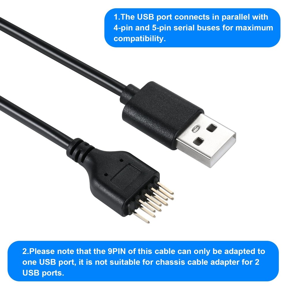 Motherboard Usb 2.0 9pin To Usb A Header Cableusb 9pin Header Extension Cable Ad