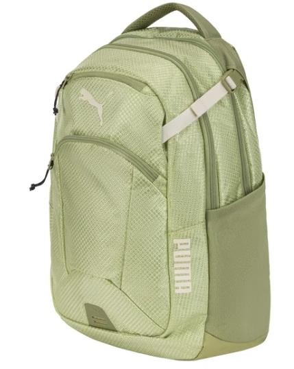 Puma Backpack Challenger 2 Green Pockets Reflective Compression Straps School