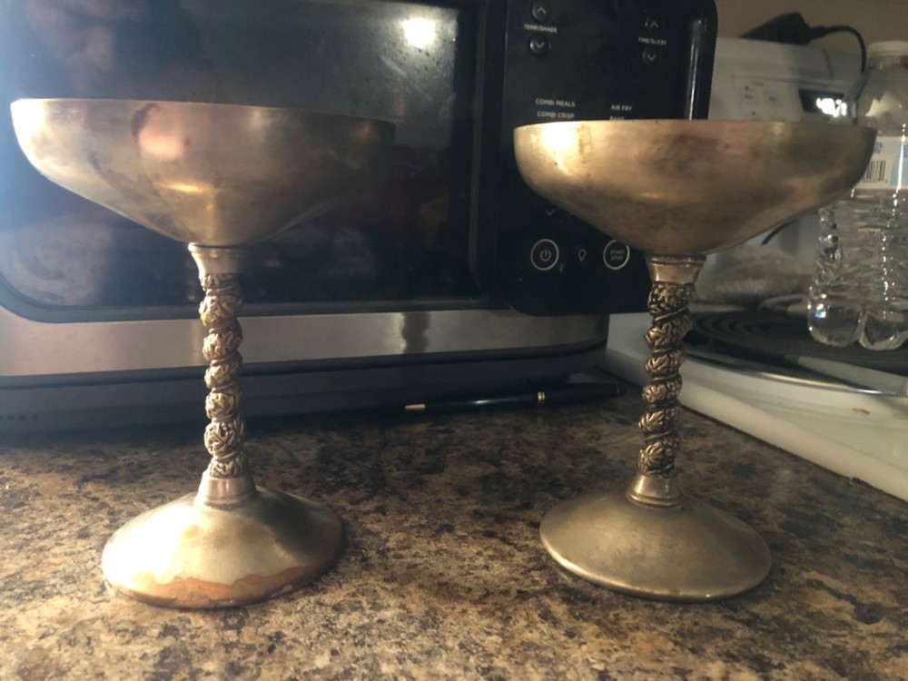 silver plated gotgis style wedding goblets