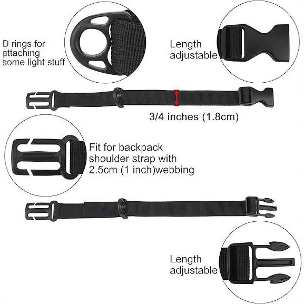 Backpack Chest Strap Backpack Sternum Strap Adjustable Quick Release Buckle Non