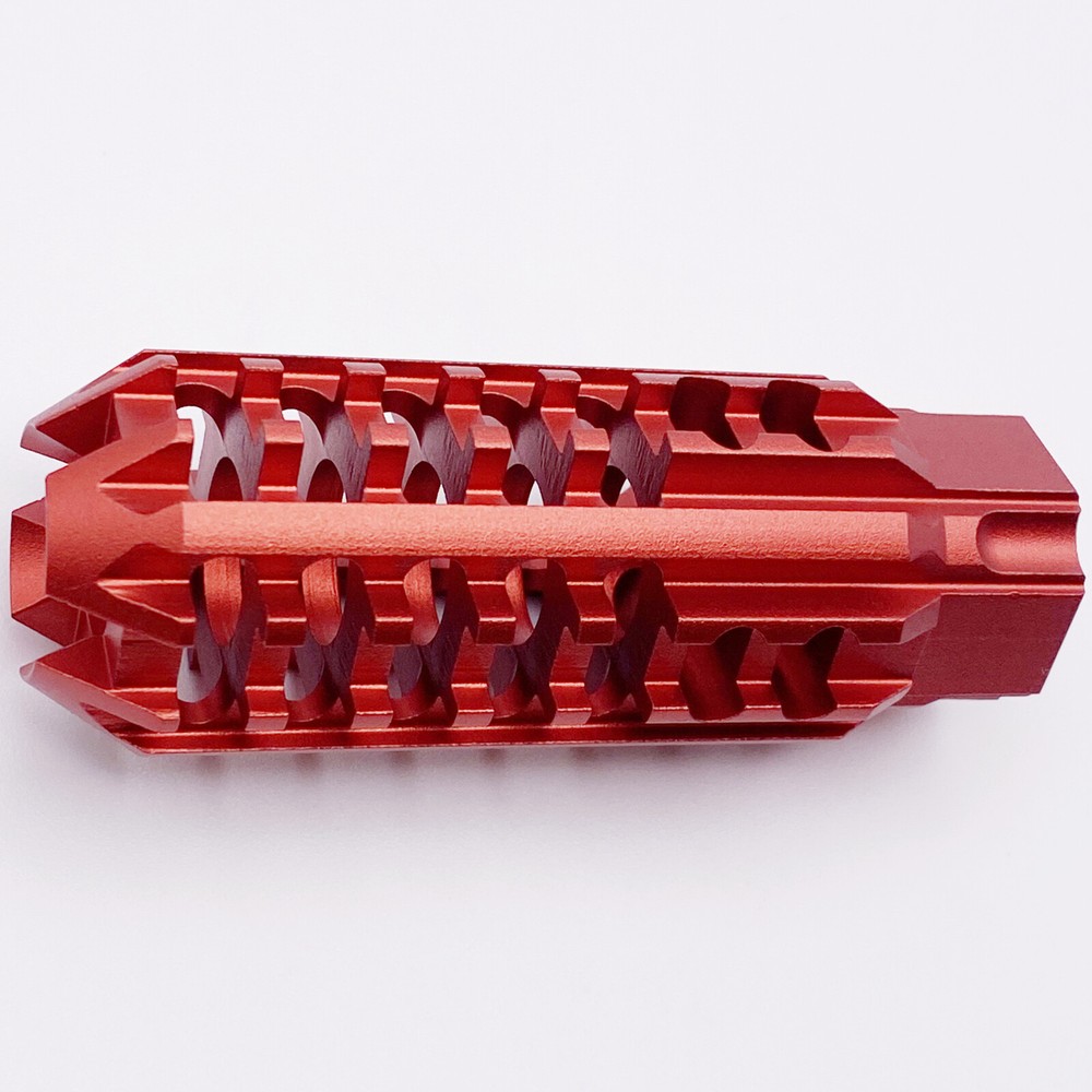Muzzle Brake keleton Low Concussion Compensator 1/2x28 for 9mm Aluminum Red