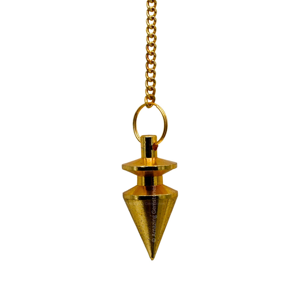Gold Cone Steel Copper Pendulum for Divination