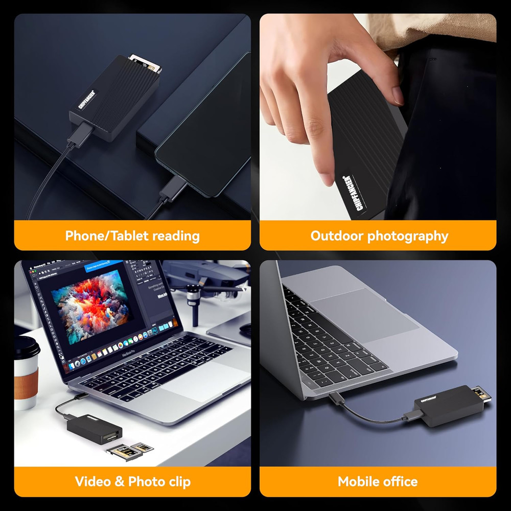 2-in-1 CFexpress Adapter Memory Card Reader for Type A & B, 40Gbps USB 4.0