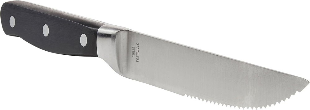 Basic Kit 8-Piece Kitchen Steak Knife Set, 4.5-Inch, Black