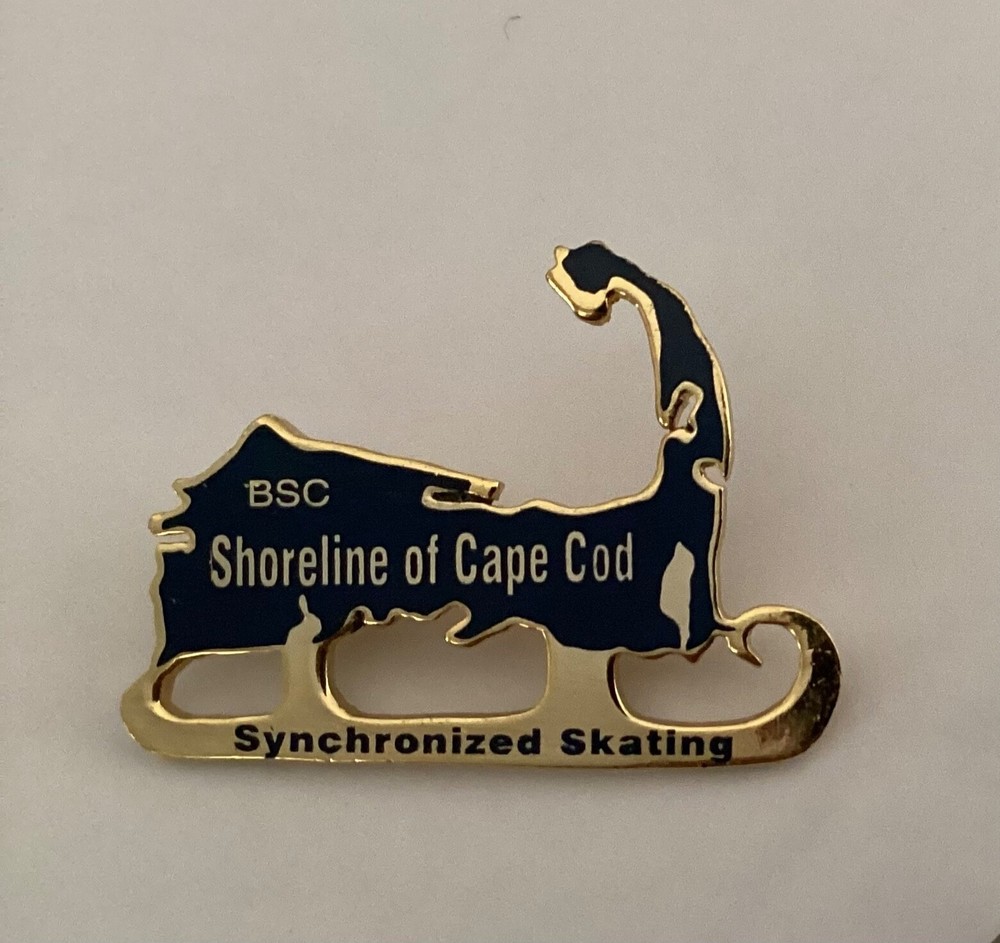 Shoreline of Cape Cod Synchronized Skating Massachusetts Pin