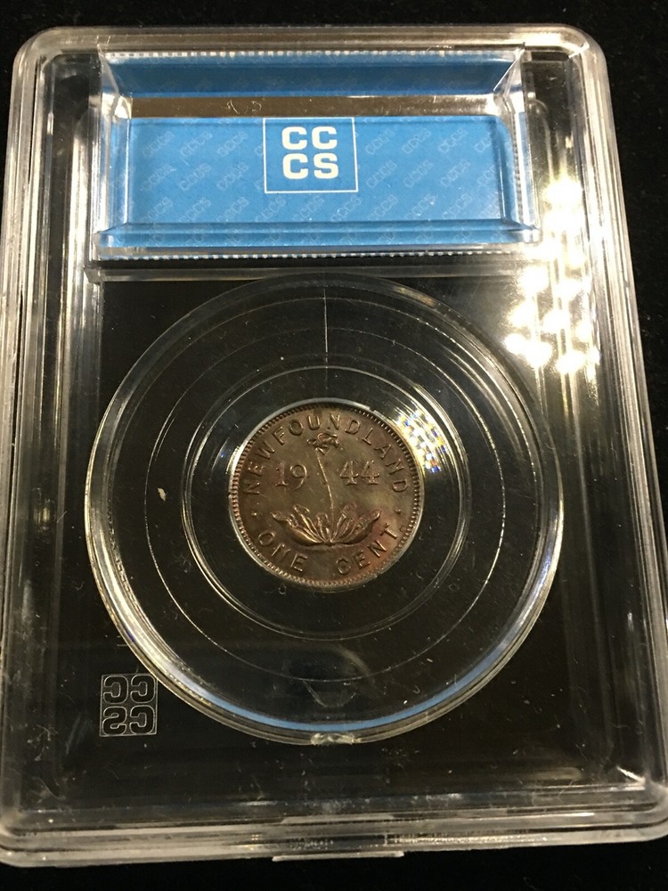 1944C CCCS Graded, Newfoundland Small ¢1 Cent, **MS-63** #3480