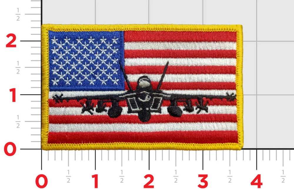 F-18 USA FLAG HOOK & LOOP EMBROIDERED JACKET PATCH