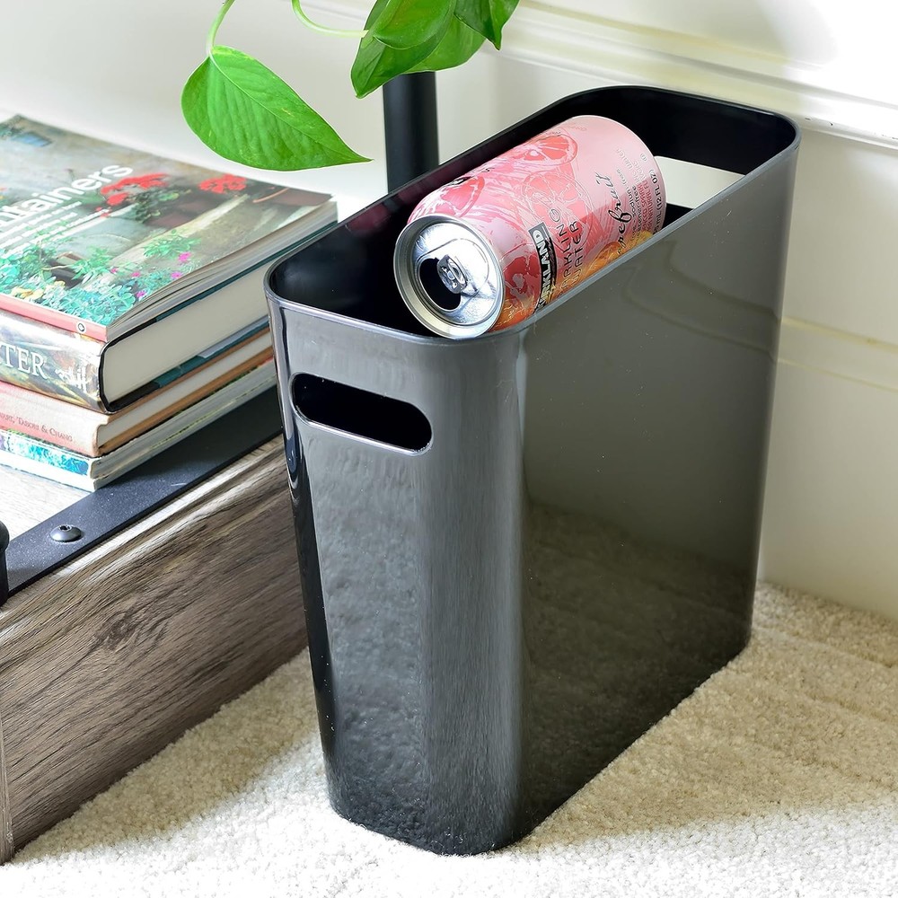 1.5 Gallon Slim Trash Can, Plastic Garbage Container Bin, Small Trash Bin