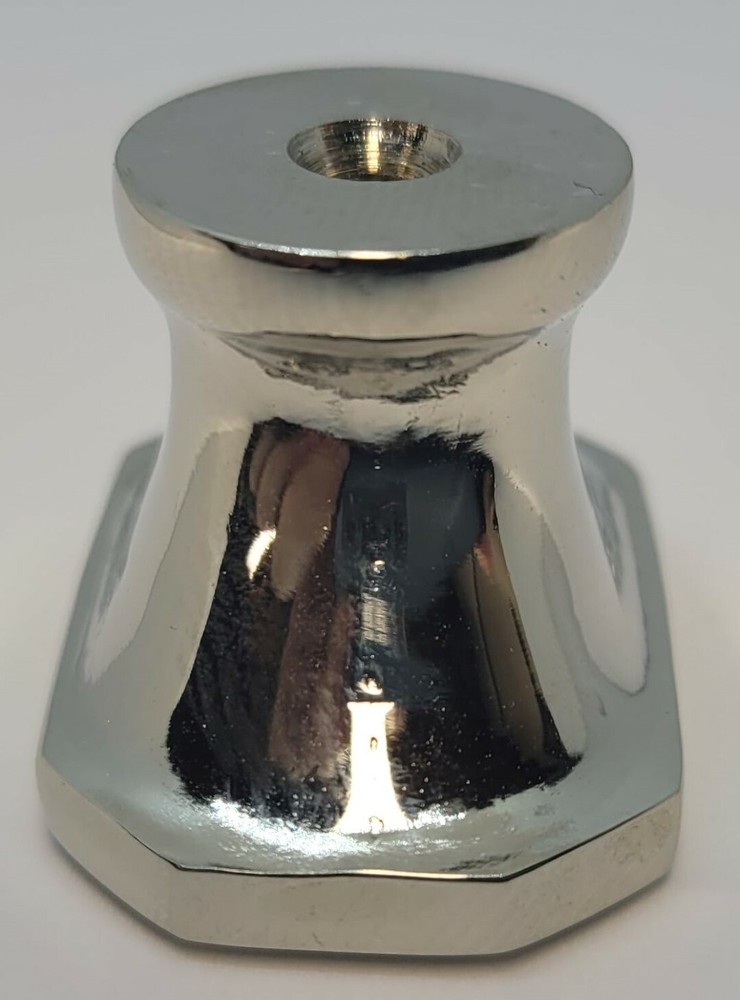 1-1/4" Oblong Octagonal Knob Polished Solid Brass Nickel pull desk small cabinet