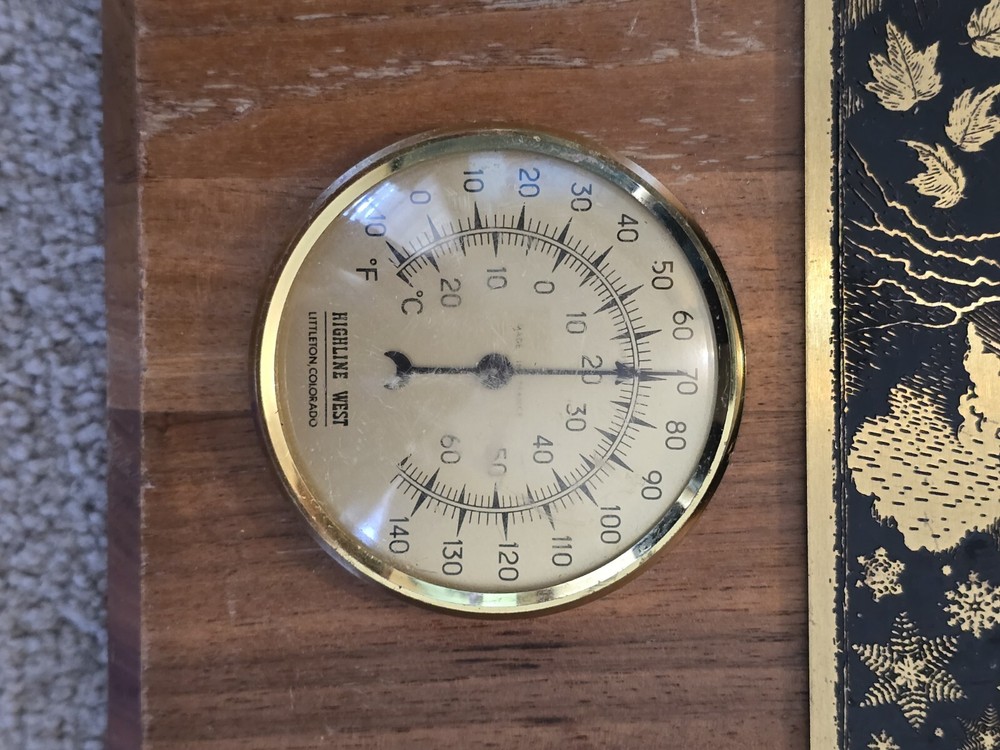 Highline West Wall Hanging Thermometer on Brass