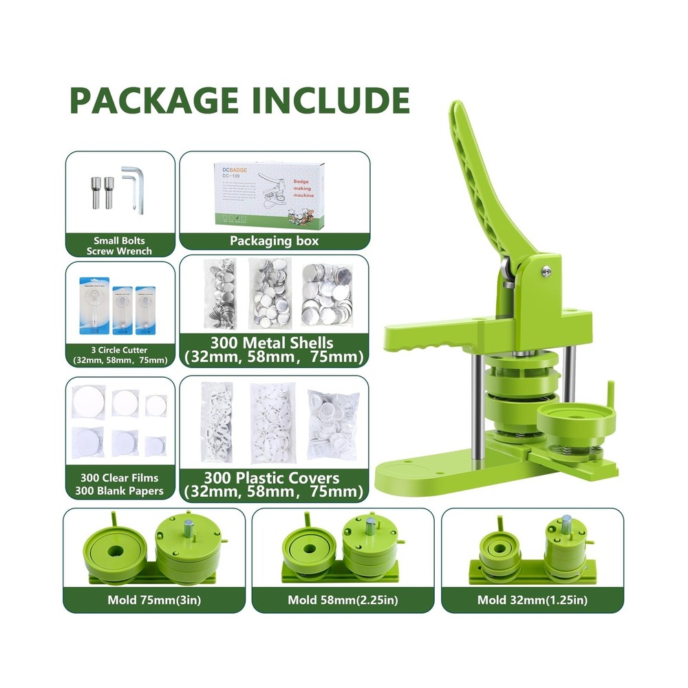 Button Maker Machine Multiple Sizes, Diy Pin Maker Button Press Machine 1.25+...
