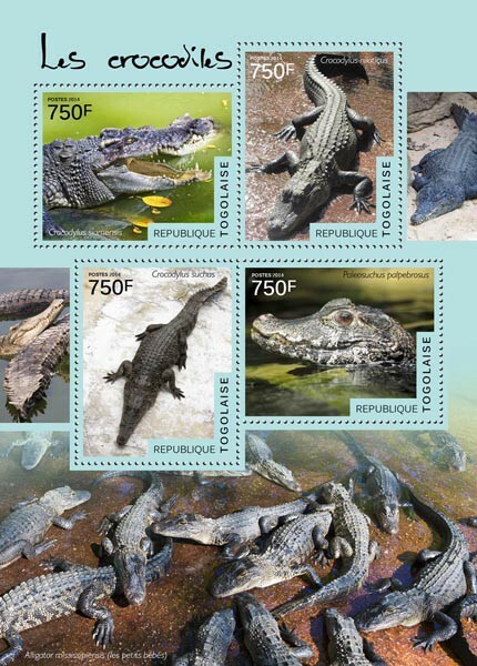 2014 TOGO MNH. CROCODILES   |  Y&T Code: 4110-4113  |  Michel Code: 6116-6119