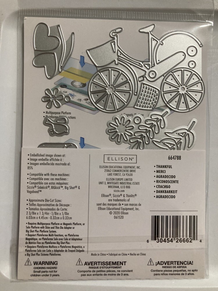 Sizzix Thinlits ~ THANKFUL ~ 9 Dies 664788, Nature, Trees, Flowers NEW
