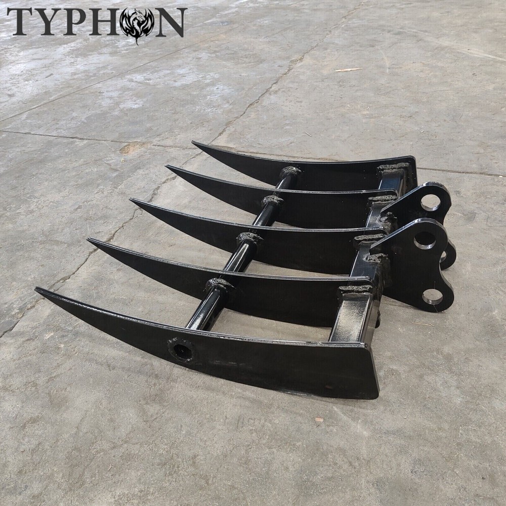 Mini Excavator Attachment TYPHON Rake for Grading, Leveling, Loosening, Removing