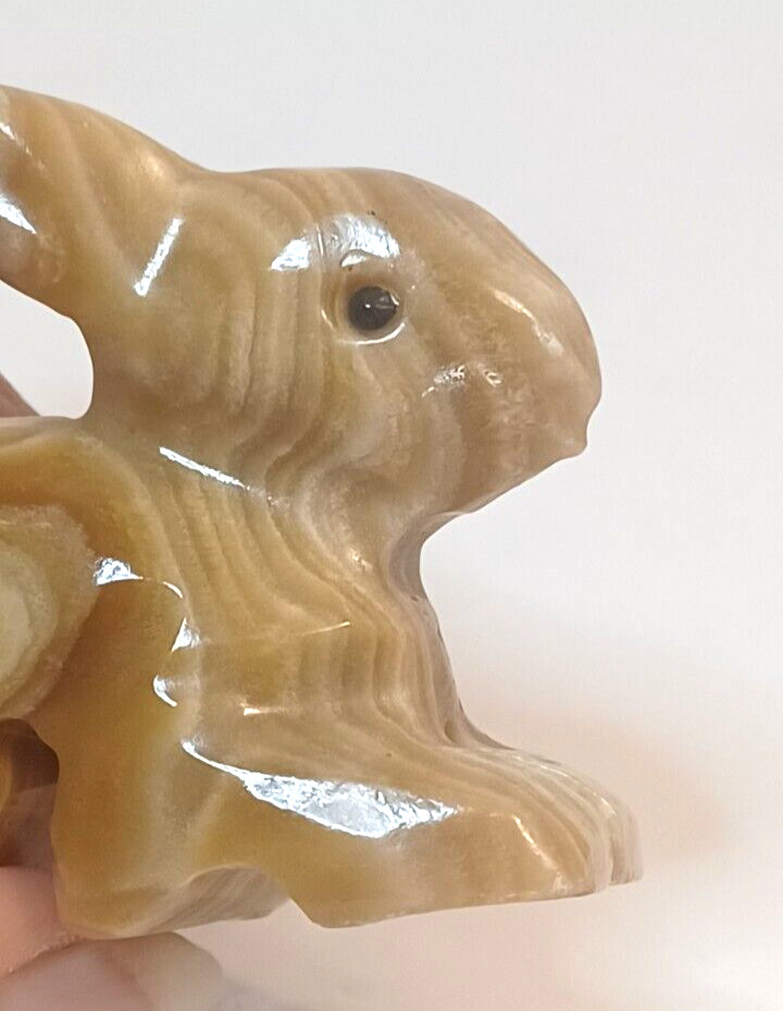 Carved Stone Rabbit 2.75" Long 2" Tall