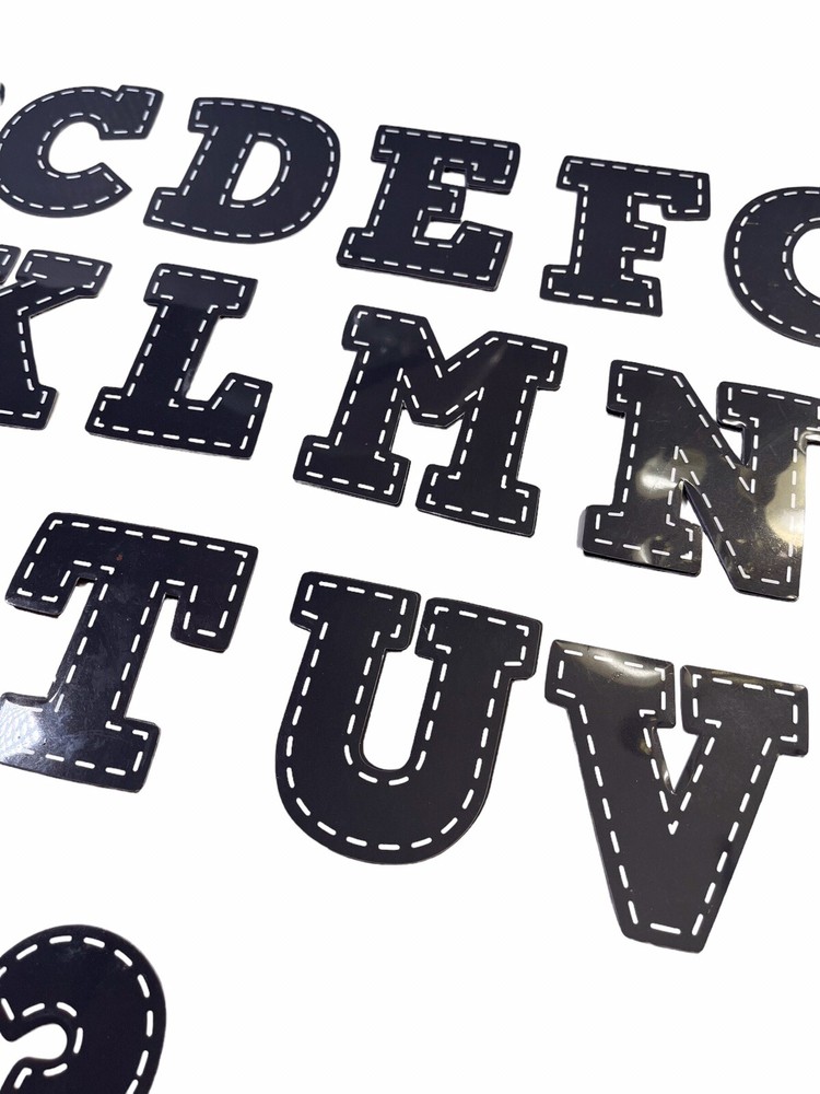Teacher Created Resources Black Stitch Bold Block 3" Magnetic Letters