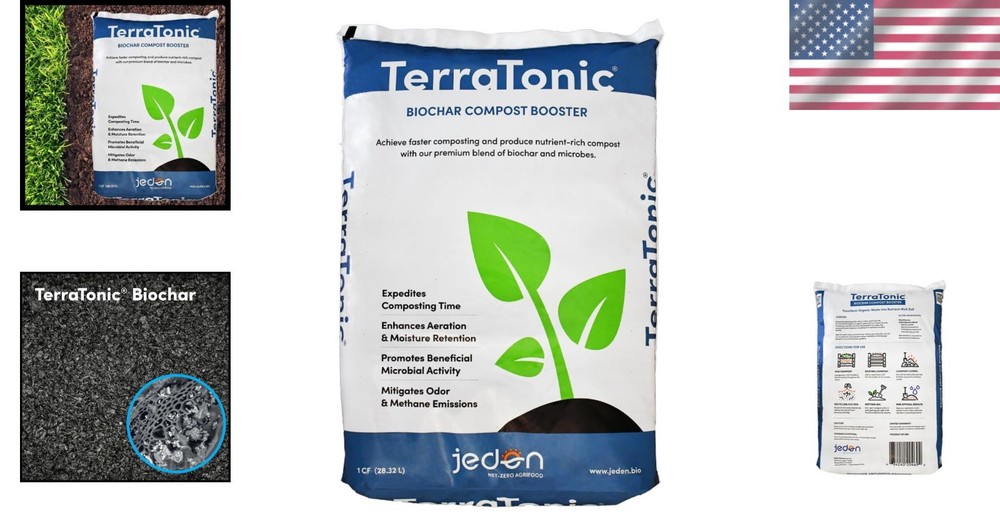 TerraTonic 30-QT Organic Biochar Compost Accelerator for Quick Decomposition