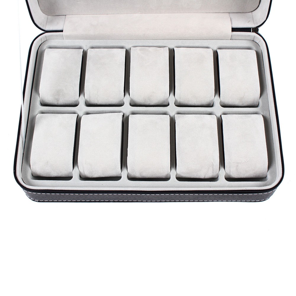 10 Slots Watch Display Case Storage Box Case | Leather Rounded Corner