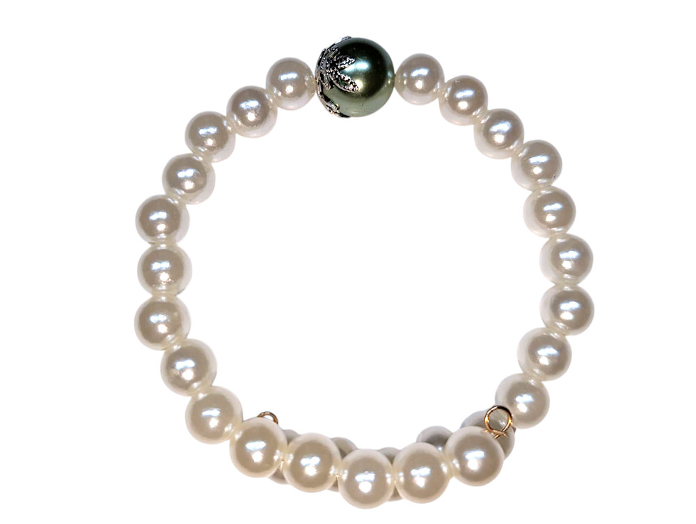 Deep Forest Flower Pearl Bracelet