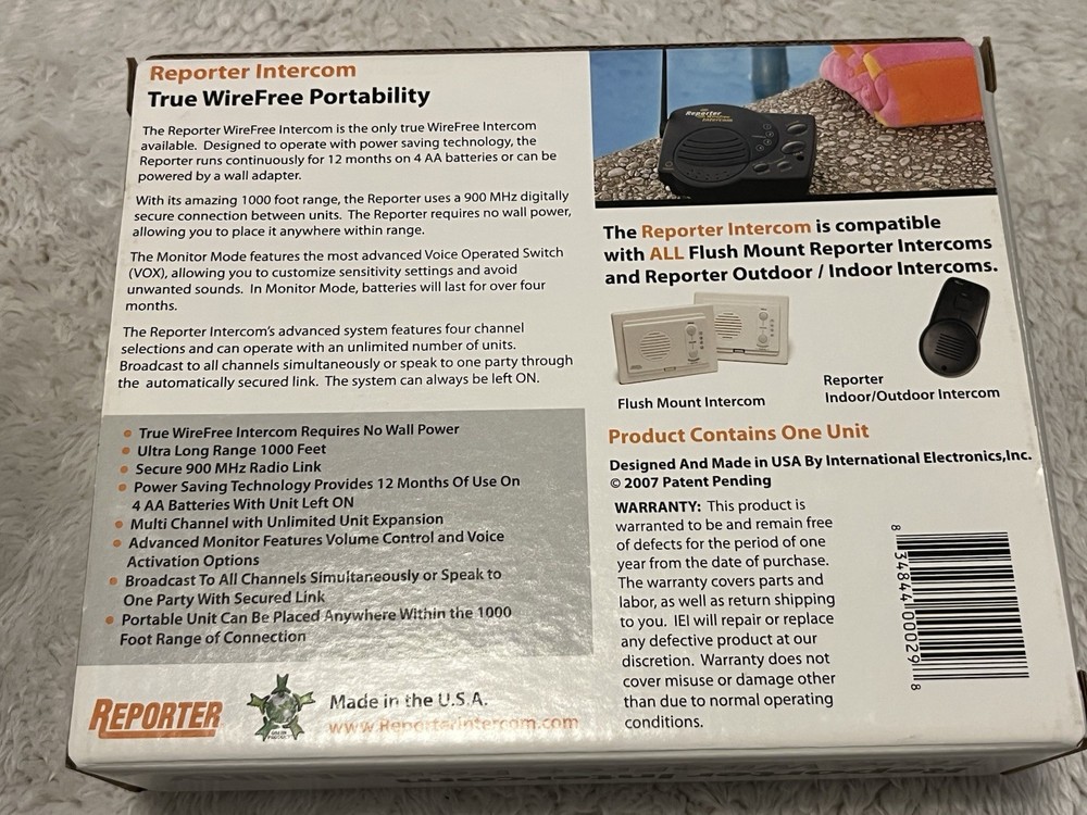 Reporter RWIA Additional Unit for Chamberlain Wireless Portable Intercoms