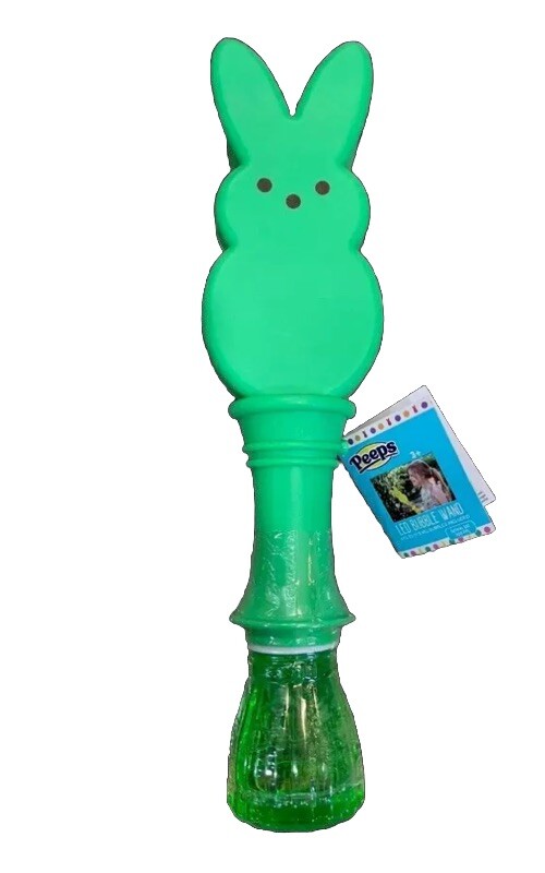PEEPS Light Up LED EASTER Bubble Wand EASTER Basket Toy GREEN NWT