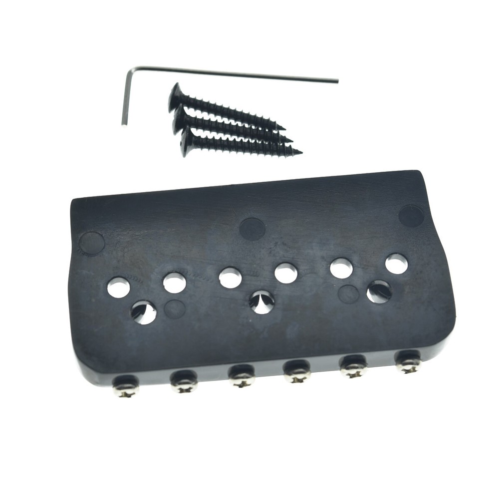 Black Guitar Fixed Bridge Guitar Hardtail Replacement Bridge for Electric Guitar