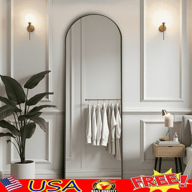 Arched Full Length Floor Mirror HD Imaging Adjustable Standing Wall Mount Mirror