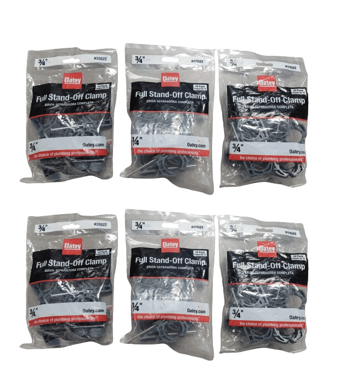 6-PACK Oatey 3/4 in. Full Pipe Clamp with Nail (10-Pack)
