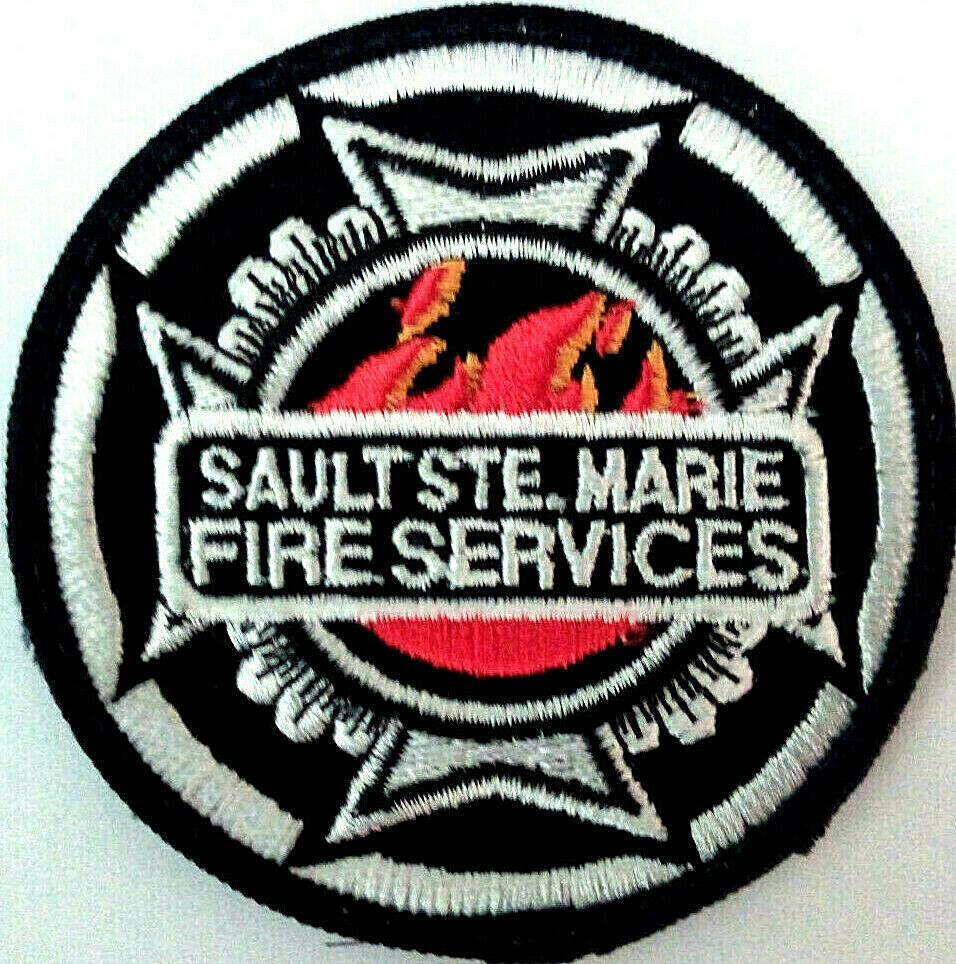 Vintage Sault Ste. Marie Fire Services Silver Patch Badge Crest