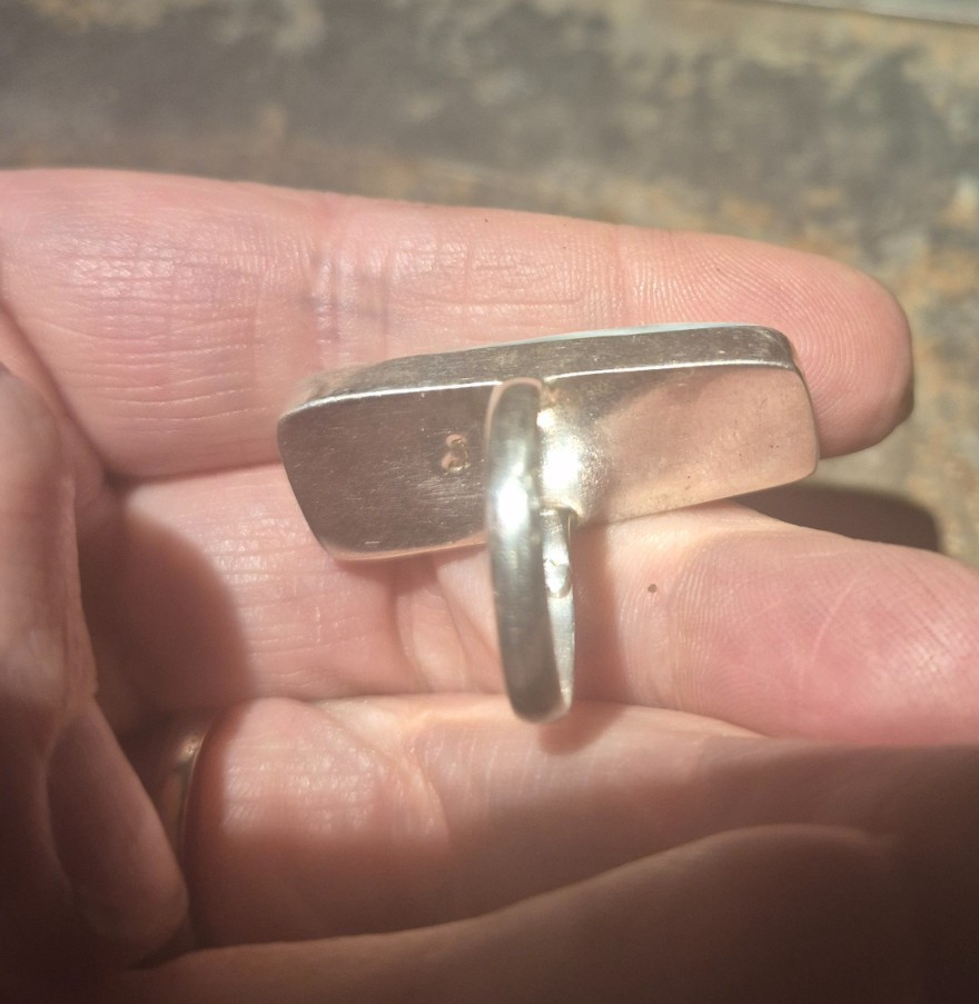 Genuine Large blue larimar ring