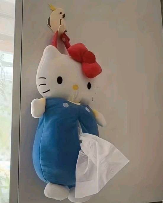 Hanging Kitty Tissue Despenser, Plush! Back load & Pull In Front ,Unisex