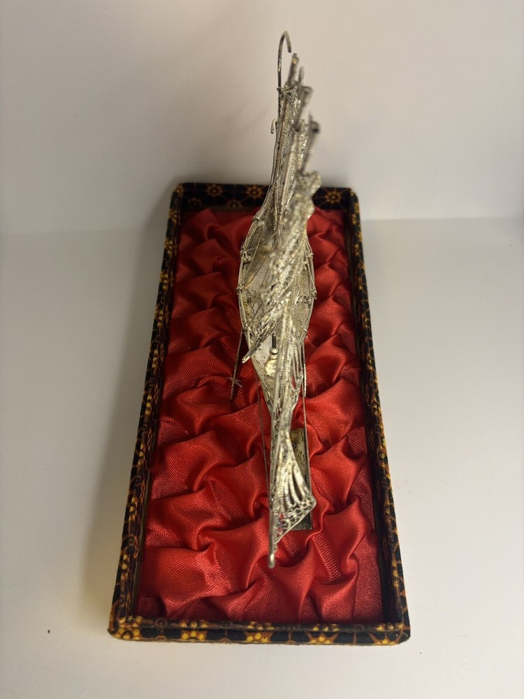 fine silver boat souvenir 2008 Plaque “Sylvia & Siegfried”
