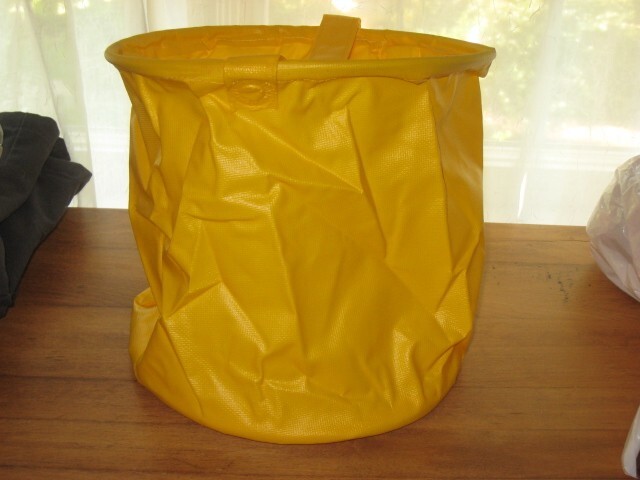 YELLOW COLLAPSIBLE UTILITY BUCKET FOR CAMPING