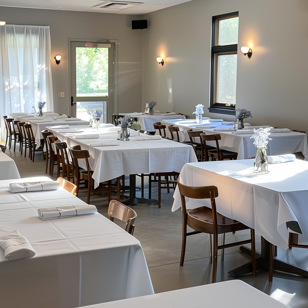 White Plastic Table Cloth - 30 Pack 54" × 108" Rectangle Disposable Tablecl