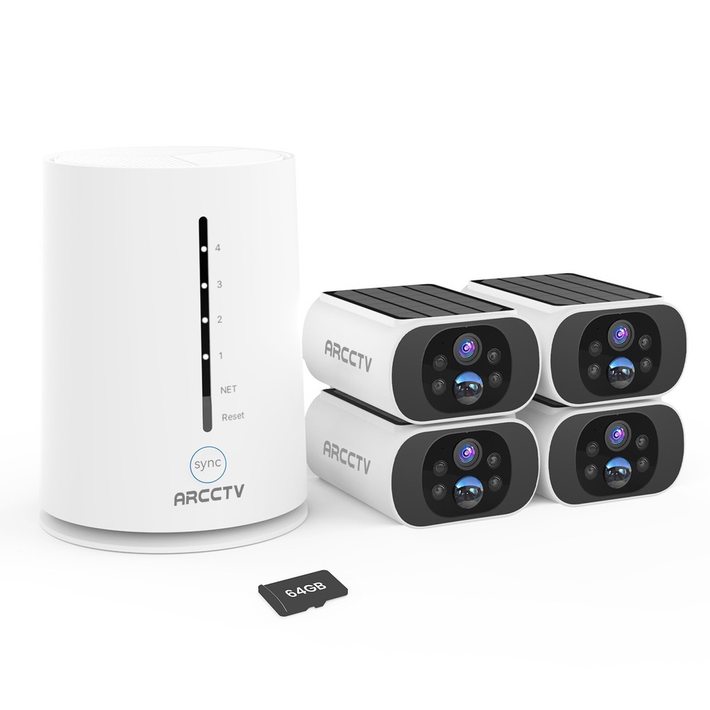 ARCCTV 2K Wifi Wireless Solar Battery Security Camera System Outdoor 2 Way Audio