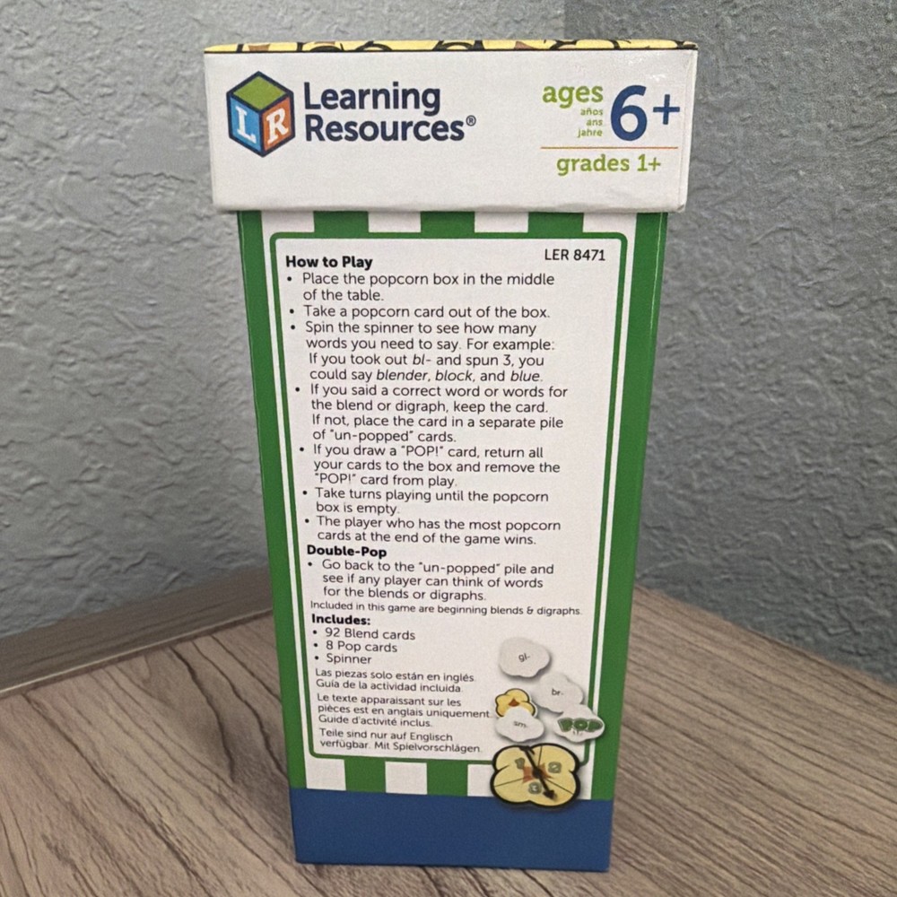 Learning Resources Pop for Blends Game 6+ Educational Phonics Word Activity