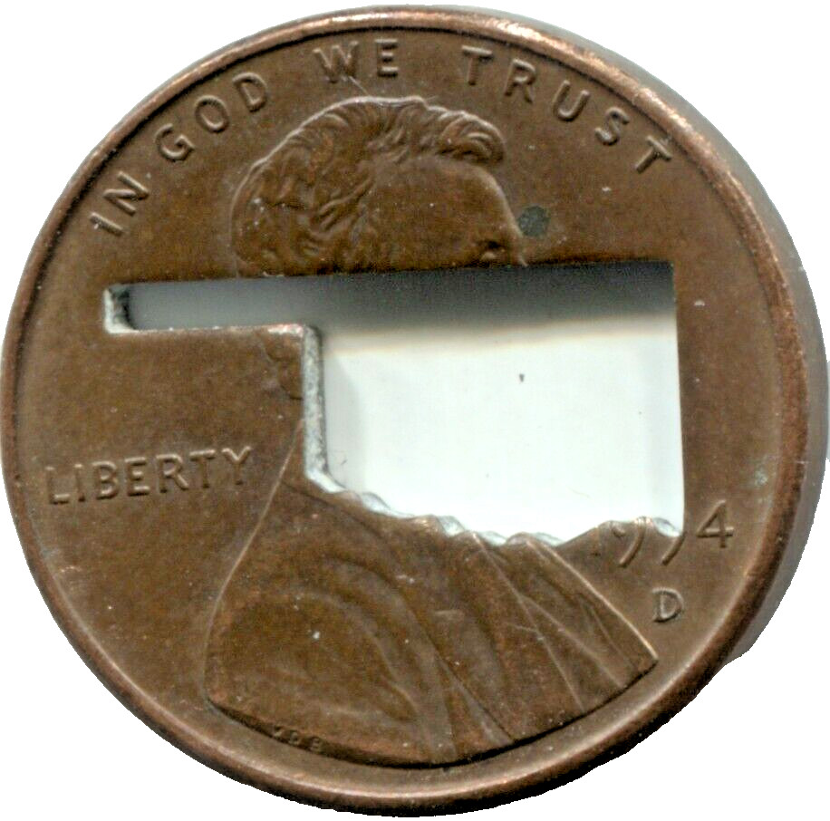 OKLAHOMA - CUT-OUT LINCOLN CENT - VARIOUS DATES - MH 014