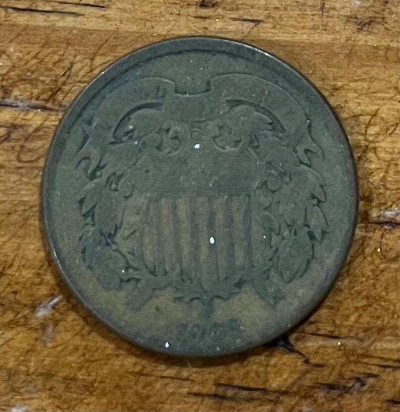 1865 TWO CENT PIECE OLD U.S. COIN